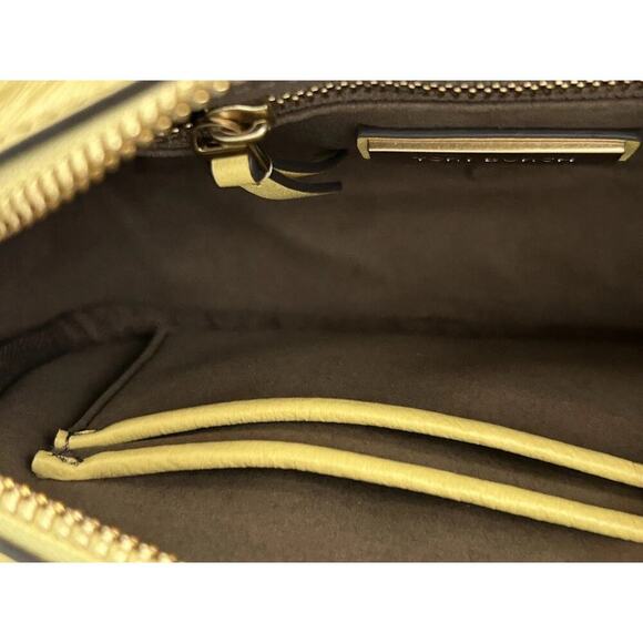 NWT Tory Burch Kira Patent Camera Bag Lemon Yellow 142808 Puffy Crossbody Mini - Picture 6 of 16